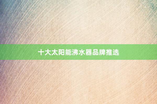 十大太阳能沸水器品牌推选