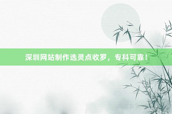 深圳网站制作选灵点收罗，专科可靠！