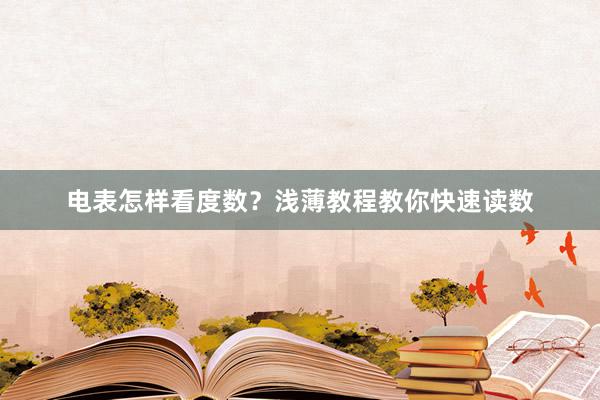电表怎样看度数？浅薄教程教你快速读数